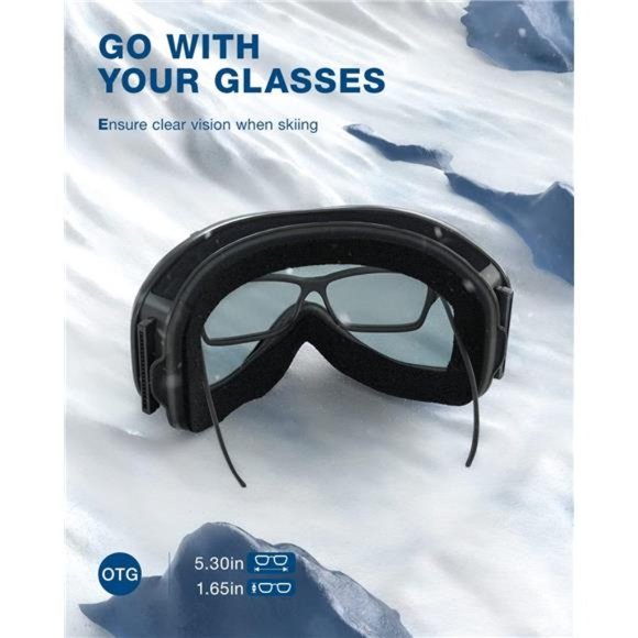 Lagopus B1 Ski Goggles OTG Anti fog Snow Goggles UV Protection Snowboard Goggles - Picture 5 of 6